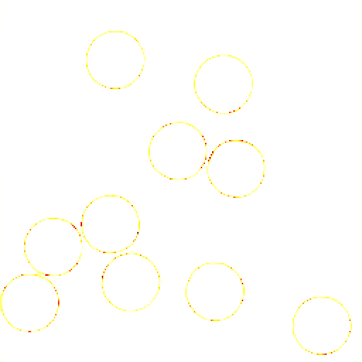 Reconstruction error: only faint rings at the fiber boundaries
